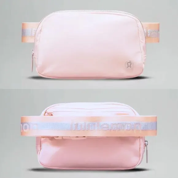 NEW Lululemon Everywhere Crossbody Belt Bag 1L Wordmark - Pink and Silver - Picture 1 of 2